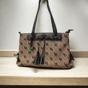 Dooney & Bourke Black and Tan Shoulder Bag